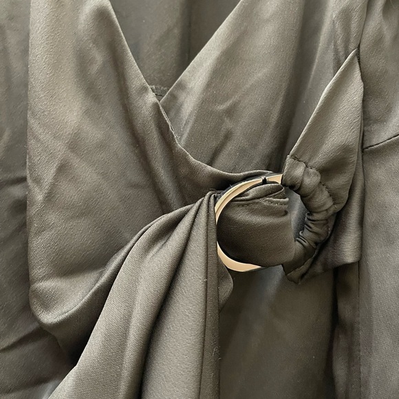 NWT DKNY Classic Black Plus Size Womens Wrap High Low Maxi Dress 22W Goth Grunge - Picture 6 of 13